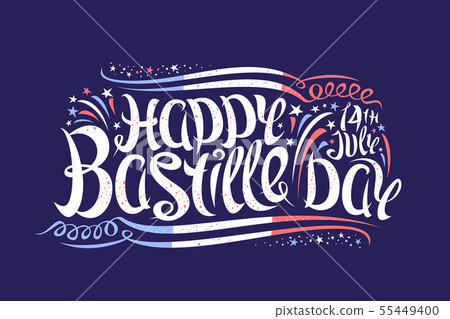 Vector greeting card for Bastille Day 55449400