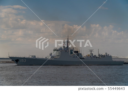 Chinese Navy destroyer passes along Kronstadt 55449643