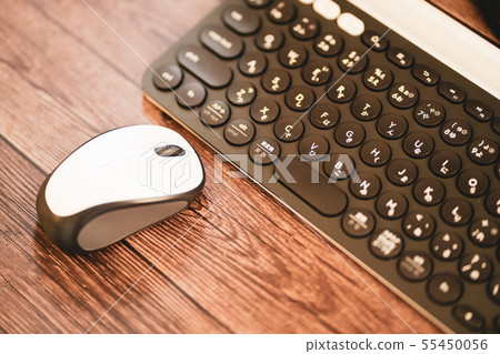 Mouse and keyboard on the table Mouse and keyboard on the table 55450056