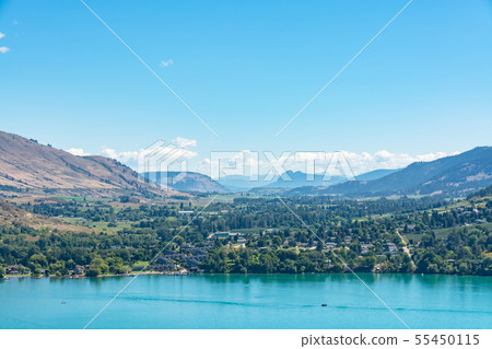 Scenery view on resort area of Kalamalka lake and Scenery view on resort area of Kalamalka lake and 55450115