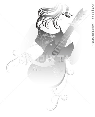 Electric guitar, playing, woman 55451528