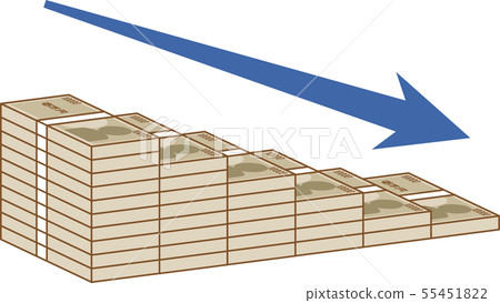 堆鈔票和箭頭_藍色1 55451822