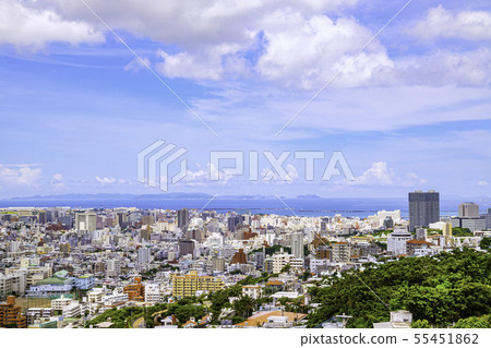 Shuri Castle The city area of Naha seen from Asana in the west 55451862