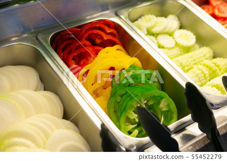 Salad bar include organic vegetables and sweet 55452279