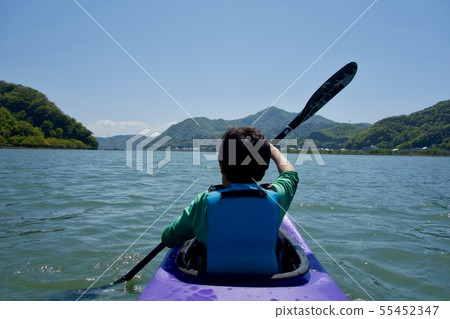Child riding a canoe (at Hyogo Enzan River) 1 55452347