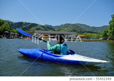 Child riding a canoe (at Hyogo Enzan River) 2 55452349