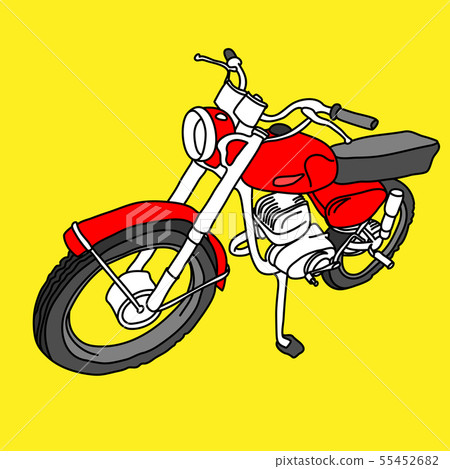 Scooter sketch. Red bike print. Vector simple illustration. Scooter sketch. Red bike print. Vector simple illustration. 55452682
