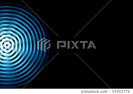 Light blue sound waves oscillating with circle Light blue sound waves oscillating with circle 55452778