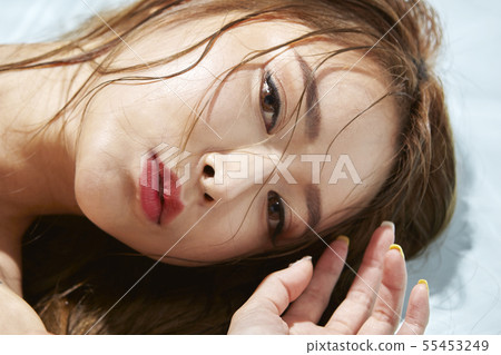 水，波浪，美麗，年輕的女人 55453249