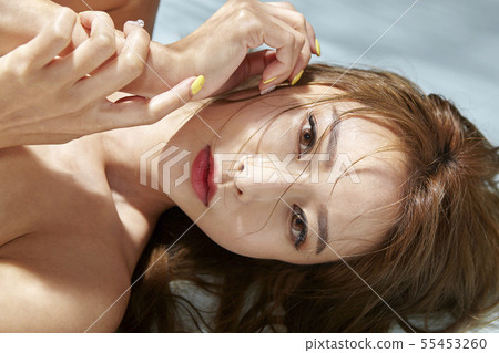 水，波浪，美麗，年輕的女人 55453260