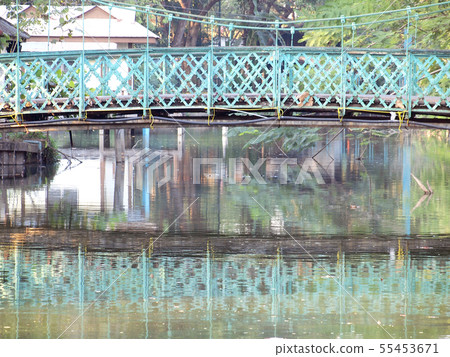 walking bridge over a canal walking bridge over a canal 55453671