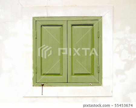 window in a wall with wooden window in a wall with wooden 55453674