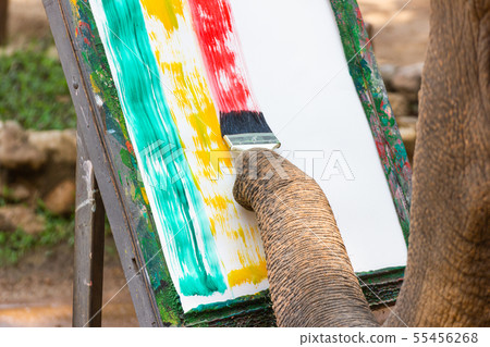 Elephant painting in picture elephant, At The Thai Elephant painting in picture elephant, At The Thai 55456268