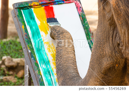Elephant painting in picture elephant, At The Thai Elephant painting in picture elephant, At The Thai 55456269