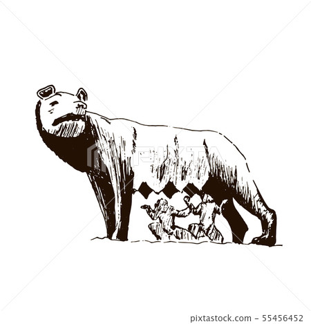 Capitoline Wolf. Rome city symbol. she-wolf t Capitoline Wolf. Rome city symbol. she-wolf t 55456452