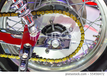 Detail of a motorcycle rear chain, concept new 55456472