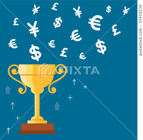 trophy cup with money symbol icon vector trophy cup with money symbol icon vector 55458238