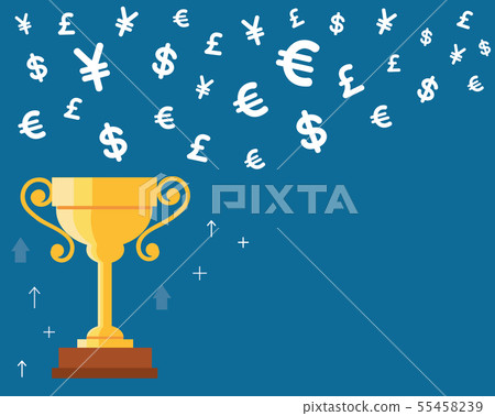 trophy cup with money symbol icon vector trophy cup with money symbol icon vector 55458239
