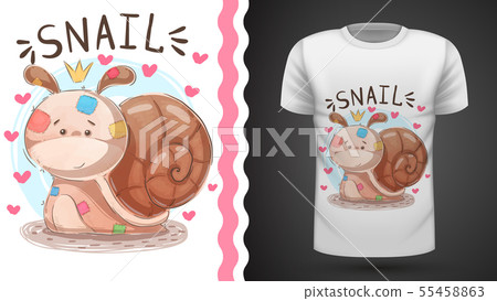 Teddy snail - idea for print t-shirt Teddy snail - idea for print t-shirt 55458863