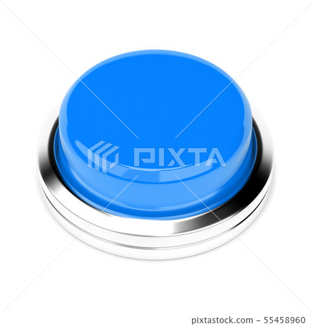Blue push button. 3d rendering illustration isolated Blue push button. 3d rendering illustration isolated 55458960