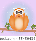Vector illustration of cartoon owl 55459434