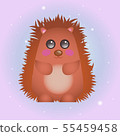 Vector illustration of a cartoon hedgehog 55459458
