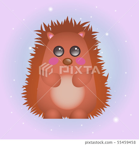 Vector illustration of a cartoon hedgehog Vector illustration of a cartoon hedgehog 55459458