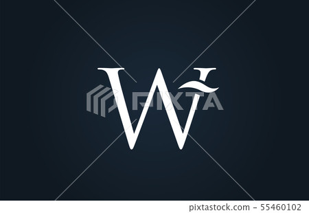 white blue alphabet letter W logo company icon - Stock Illustration ...