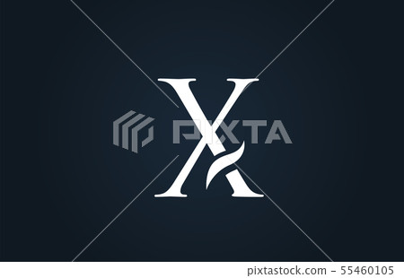 white blue alphabet letter X logo company icon 55460105