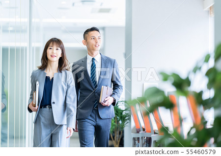 Business image Male employee Female employee Business image Male employee Female employee 55460579