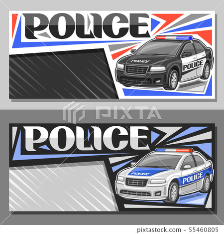 Vector banners for Police Car 55460805