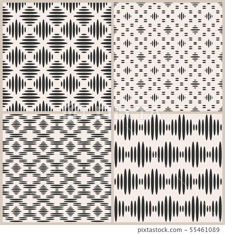 Set of four geometric vector seamless patterns Set of four geometric vector seamless patterns 55461089