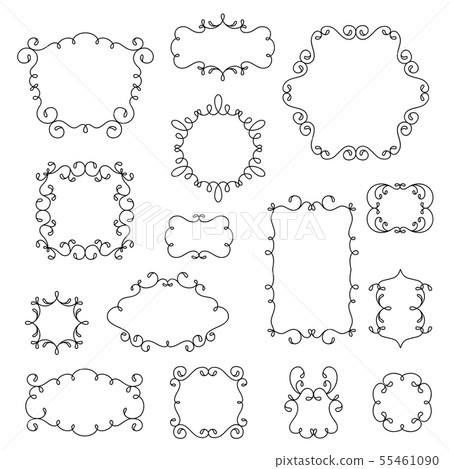 Ornamental decorative frames with swirls. Vector 55461090