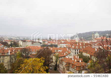 Red roof of buildings in Prague 55461480