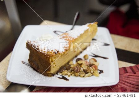 Chees cake with a dried fruit and a chocolate Chees cake with a dried fruit and a chocolate 55461481