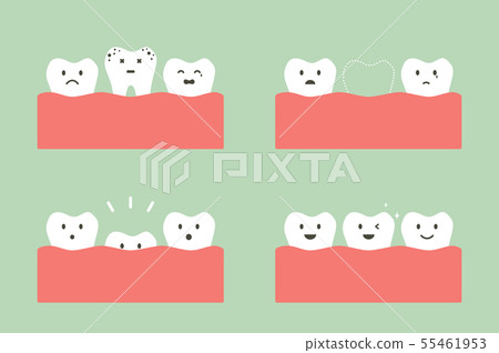 step of caries to first teeth 55461953
