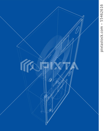 Firefighter tool in fire hose cabinet. Vector Firefighter tool in fire hose cabinet. Vector 55462616