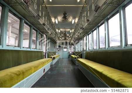 Kotoden's old-style train, Type 1000, car number 120: A retro interior scene from the Showa era. Kotoden's old-style train, Type 1000, car number 120: A retro interior scene from the Showa era. 55462871