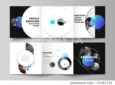 Vector layout of square format covers design templates for trifold brochure, flyer. Simple design 55463736