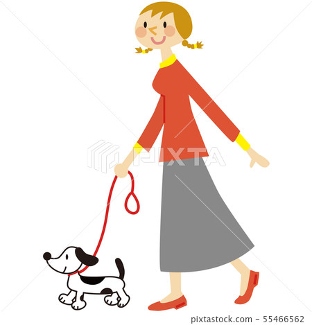 Dog walk autumn winter Dog walk autumn winter 55466562