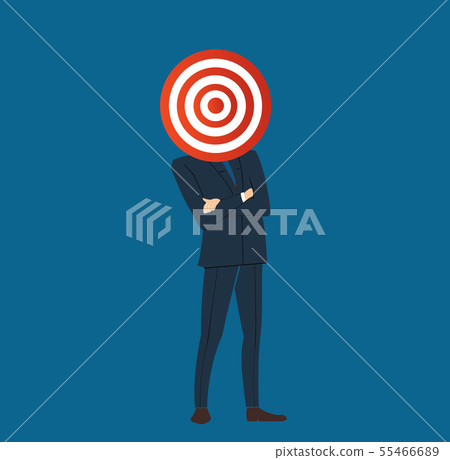 businessman with target archery head  55466689