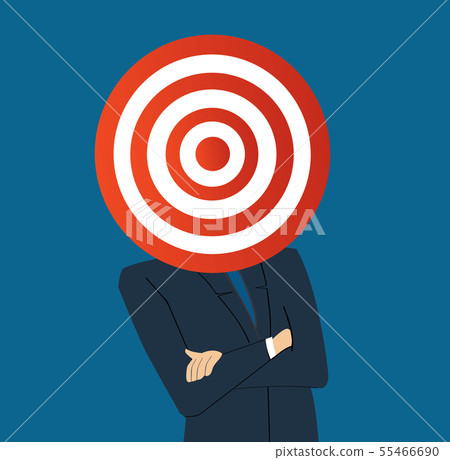 businessman with target archery head  55466690