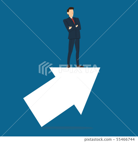 Successful businessman on arrow Successful businessman on arrow 55466744