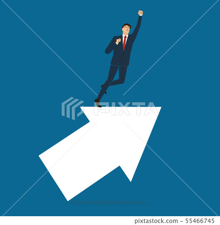 Successful businessman on arrow Successful businessman on arrow 55466745