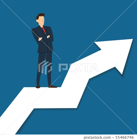Successful businessman on arrow 55466746