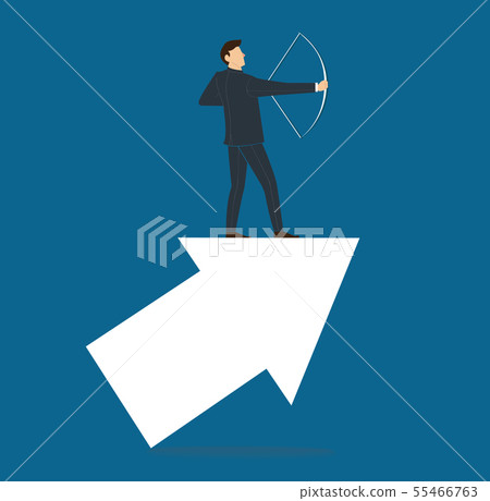 businessman on arrow with bow - Stock Illustration [55466763] - PIXTA
