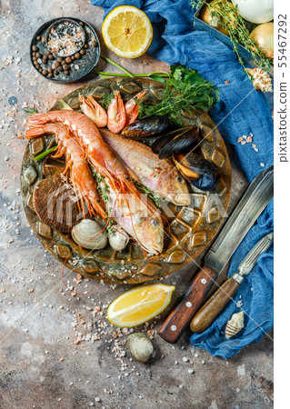 Photo of fish, shrimp, shellfish Photo of fish, shrimp, shellfish 55467292