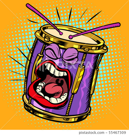 Emoji character emotion drum musical instrument 55467309