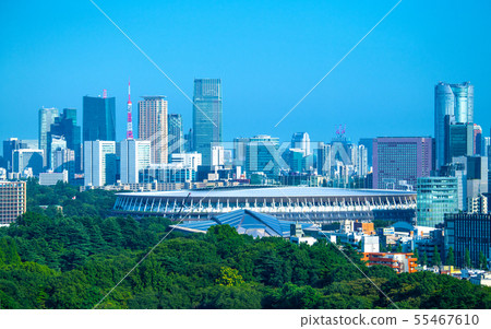 日本的東京都市風景我想看到新的國家體育場等。 55467610