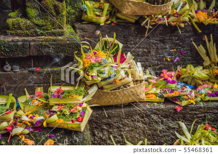 Daily offerings - canang sari is very important in Bali, Indonesia 55468361